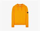 Stone Island Brushed Cotton Canvas Old Effect Hoodie Orange