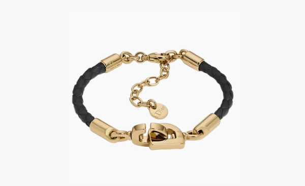 Dior Cow Leather Metal Bracelets WMNS Black/Gold  Dior Cow Leather Metal Bracelets WMNS Black/Gold