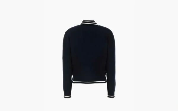 Sporty & Rich Logo-embroidered Polo Top WMNS Navy  Sporty & Rich Logo-embroidered Polo Top WMNS Navy