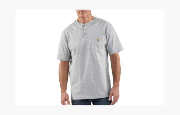 Carhartt K84 LOOSE FIT HEAVYWEIGHT SHORT-SLEEVE POCKET HENLEY T-SHIRT LogoT 