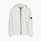 C.P. Company Lens-Detail Zip-Up Hoodie White