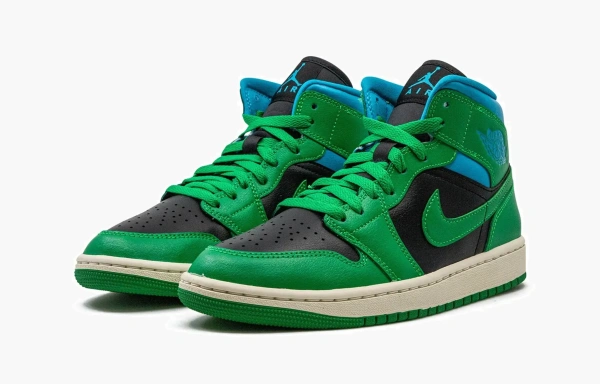 Air Jordan 1 Mid WMNS Lucky Green Aquatone 