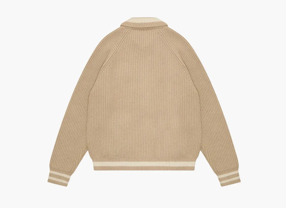 UNDEFEATED Knit Varsity Jacket Beige