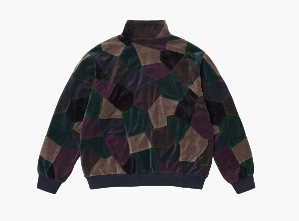 Supreme Patchwork Velour Track Jacket  Dark Navy  Supreme Patchwork Velour Track Jacket  Dark Navy