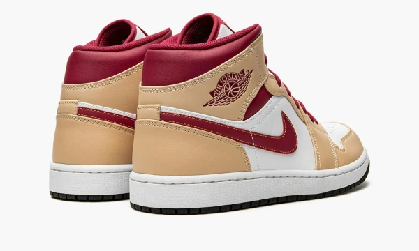 Air Jordan 1 Mid Light Curry Cardinal 