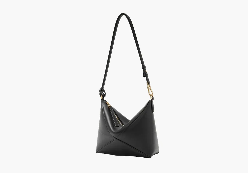 Loewe Puzzle Fold Pouch Shiny Nappa Calfskin Black