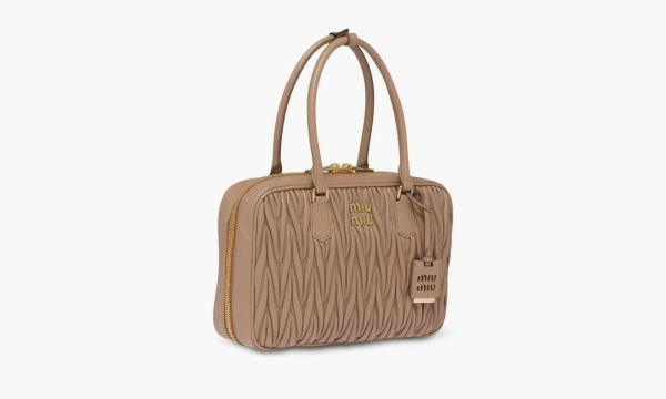 Miu Miu Matelassé Nappa Leather Arcadie Bag Sand Beige 