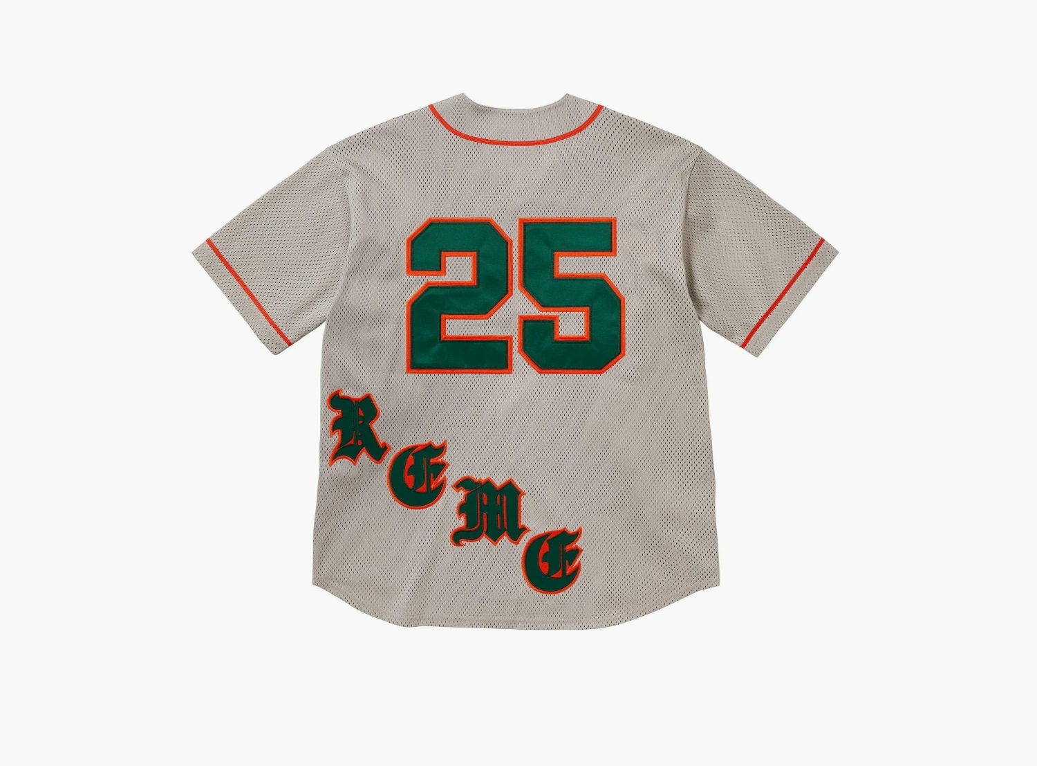 Supreme Old English Baseball Jersey Grey 