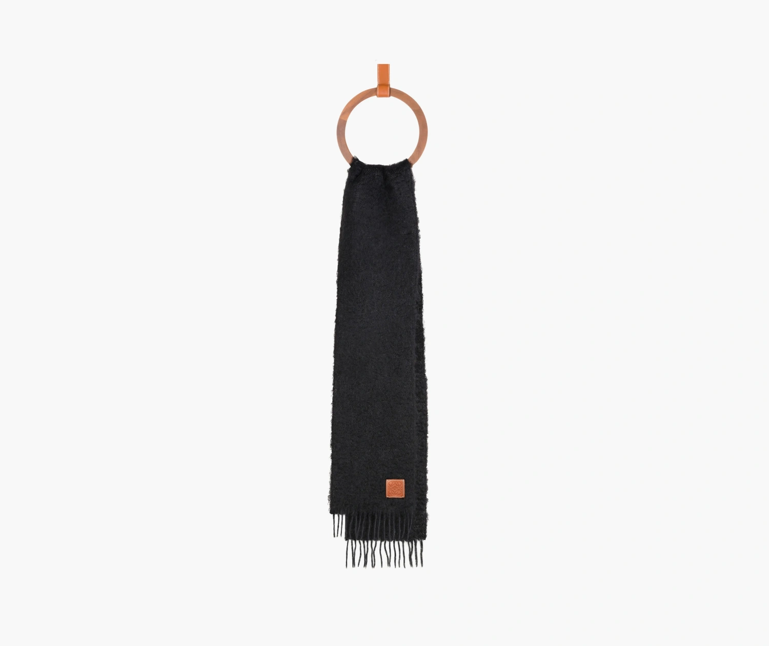 Loewe Scarf In Mohair And Wool Black 