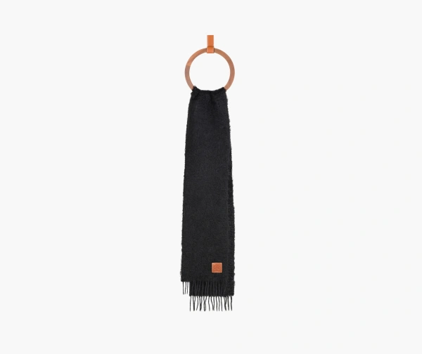 Loewe Scarf In Mohair And Wool Black  Loewe Scarf In Mohair And Wool Black