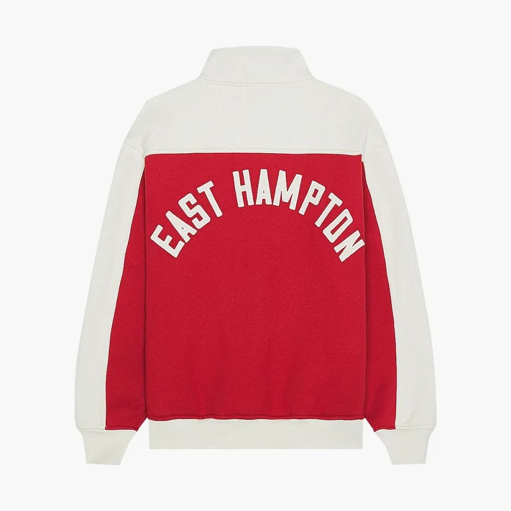 RHUDE Contrast Quarter Zip Varsity Red / Cream