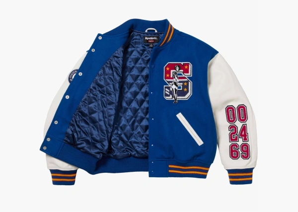 Supreme x Hysteric Glamour Varsity Jacket Blue 