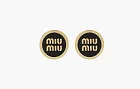Miu Miu Enameled Metal Earrings Black