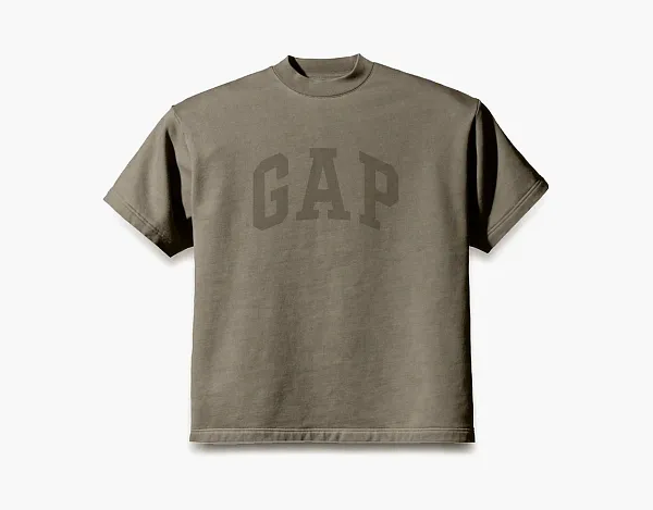 Yeezy x Gap x Balenciaga Dove Padded Heavy Fleece Tee «Washed Black» С плечами