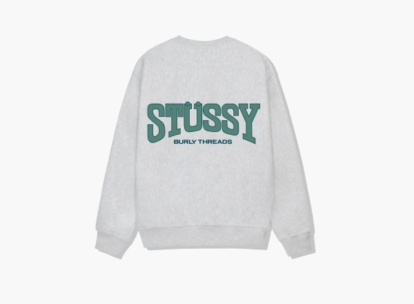 Stussy Burly Threads Crew  Ash Heather 
