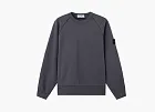 Stone Island Organic Cotton Fleece Crewneck Sweatshirt Blue Grey