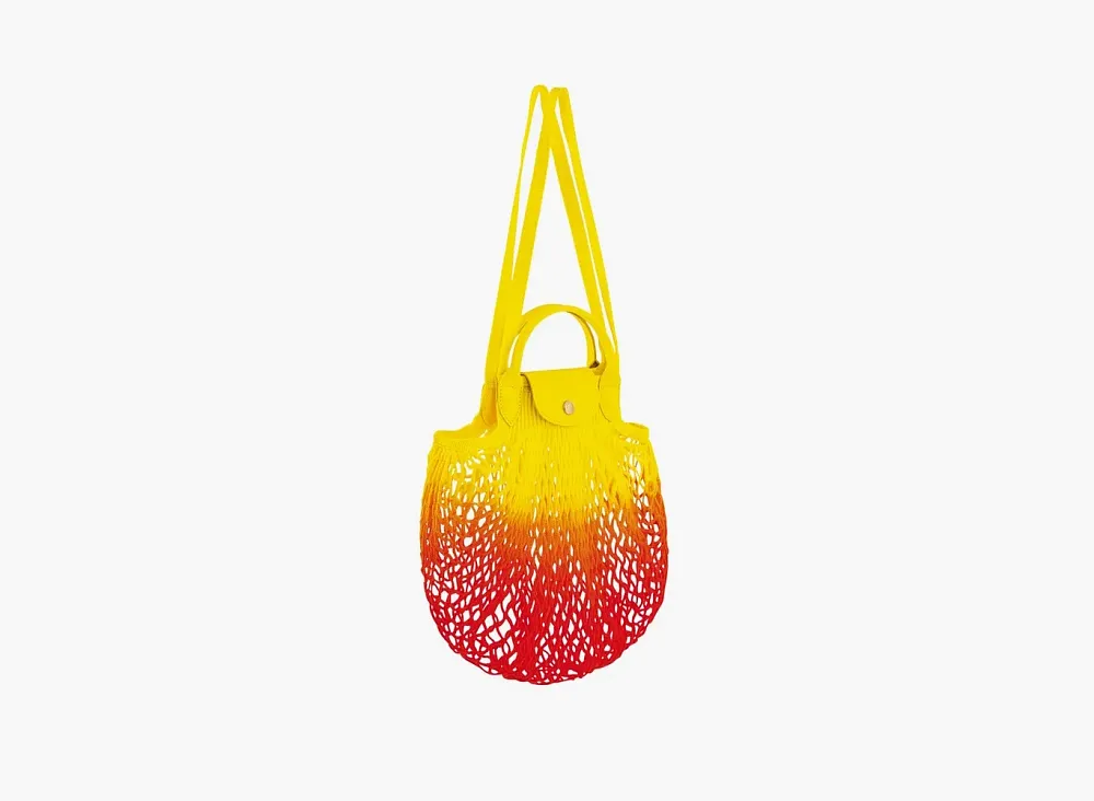 Longchamp Le Pliage Filet Top Handle Bag  Ombre Yellow/Orange