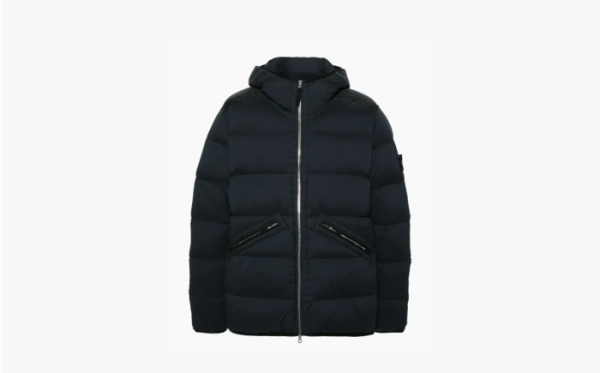Stone Island Seamless Hooded Puffer Coat Blue 