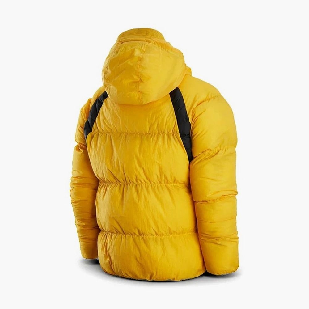 Jordan Wide Stripe Zipper Hooded Winter Jacket Men's Yellow
