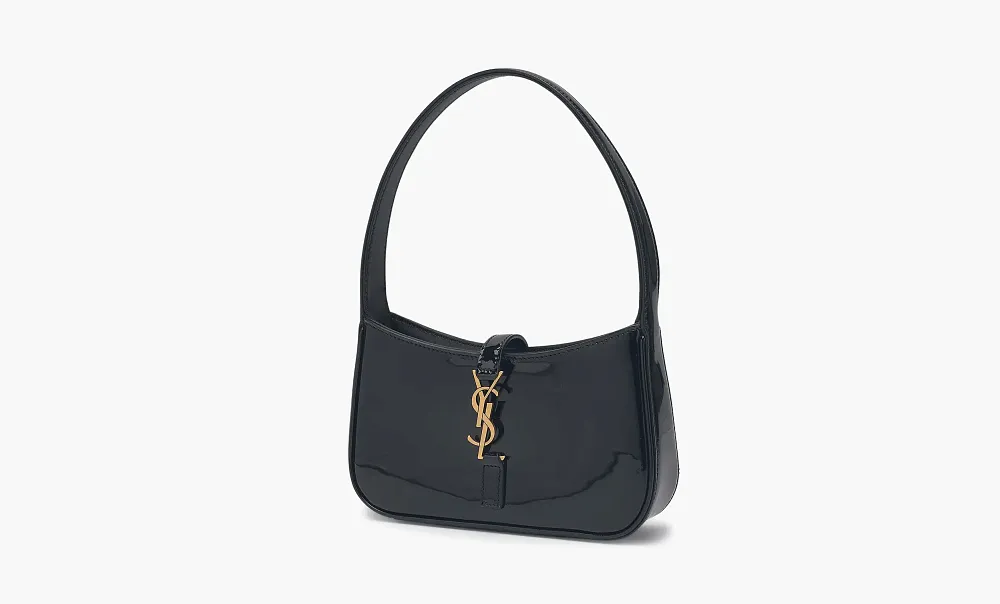Saint Laurent Le 5 A 7 Mini Hobo in Patent Leather Black