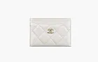Chanel СС Mini Logo Calfskin Leather Cardholder White