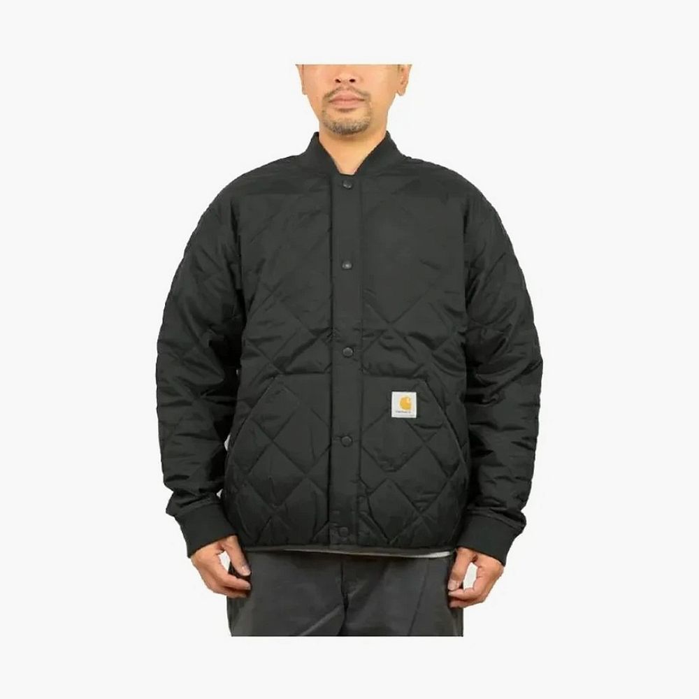 Carhartt WIP Quilted Liner Jacket Black Collared
