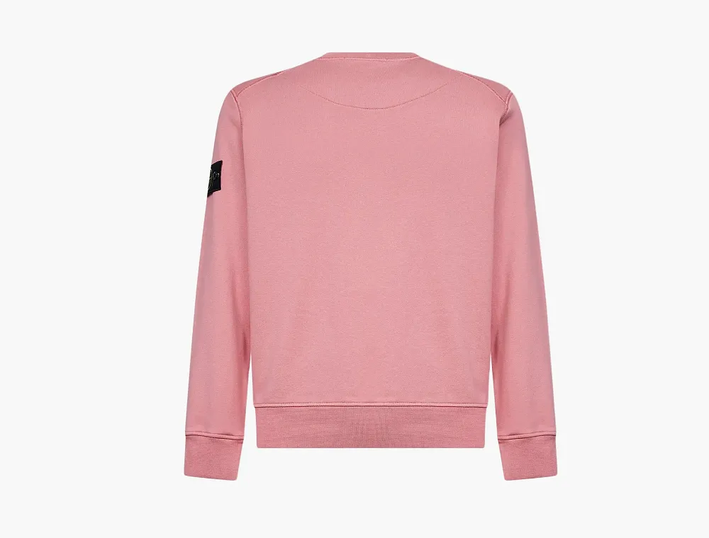 Stone Island Organic Cotton Crewneck Sweatshirt Oleander