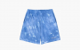 Sporty & Rich Serif Logo Embroidered Tie Dye Gym Short "Hydrangea/White" 