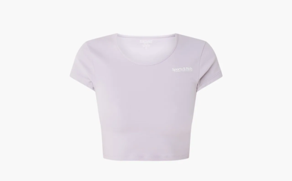Sporty & Rich Crop Tops Purple White 