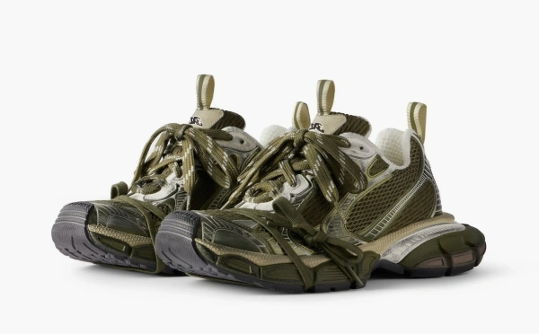 Balenciaga 3XL Sneaker Worn-Out - Dark Green Light Beige 