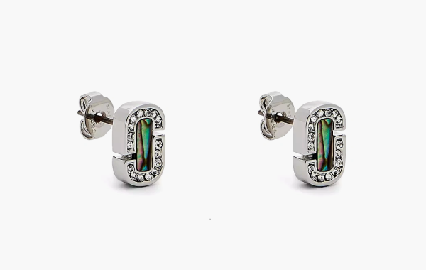 Marc Jacobs The J Marc Luxe Abalone Earrings Silver 