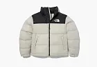 The North Face Logo Nuptse Puffer Jacket Beige