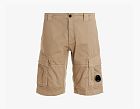 C.P. Company Stretch Gabardine Cargo Lens Shorts Beige