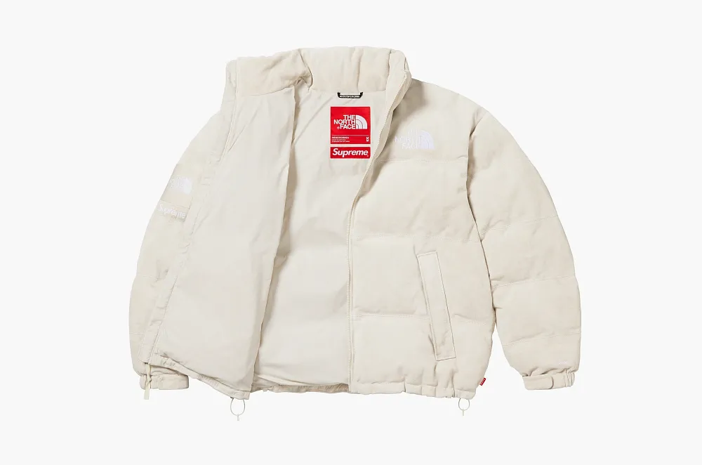 Supreme x The North Face Suede Nuptse Jacket Stone