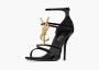 Saint Laurent Cassandra Sandals In Patent Leather Noir 