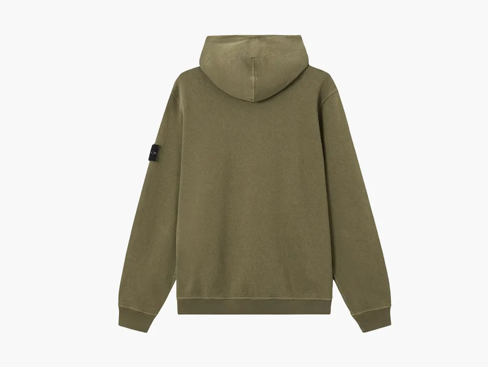 Stone Island Malfile Fleece Hooded Sweatshirt Military Green