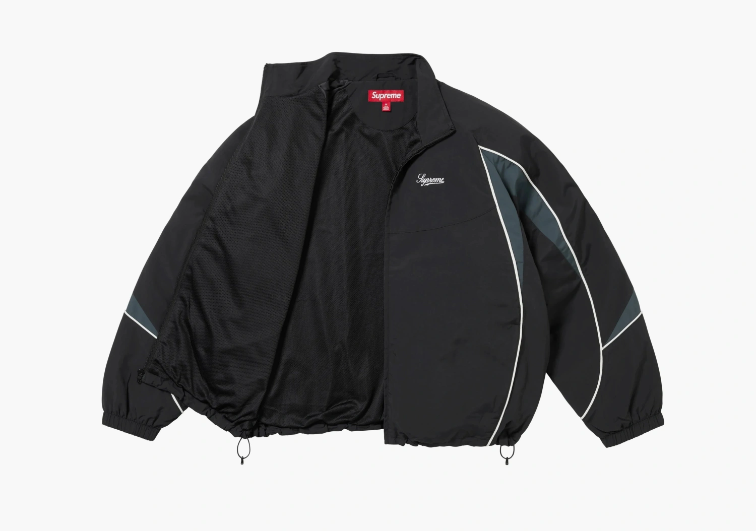 Supreme Contrast Piping Track Jacket Black 