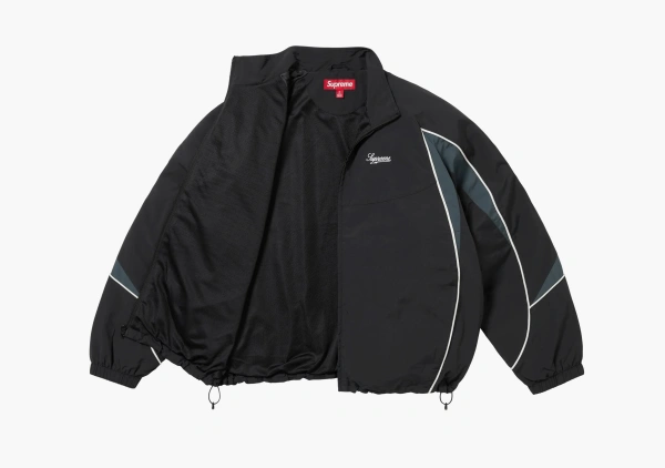Supreme Contrast Piping Track Jacket Black 