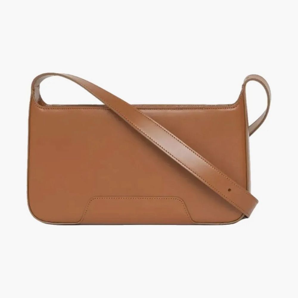 Burberry Leather TB Shoulder Bag Brown