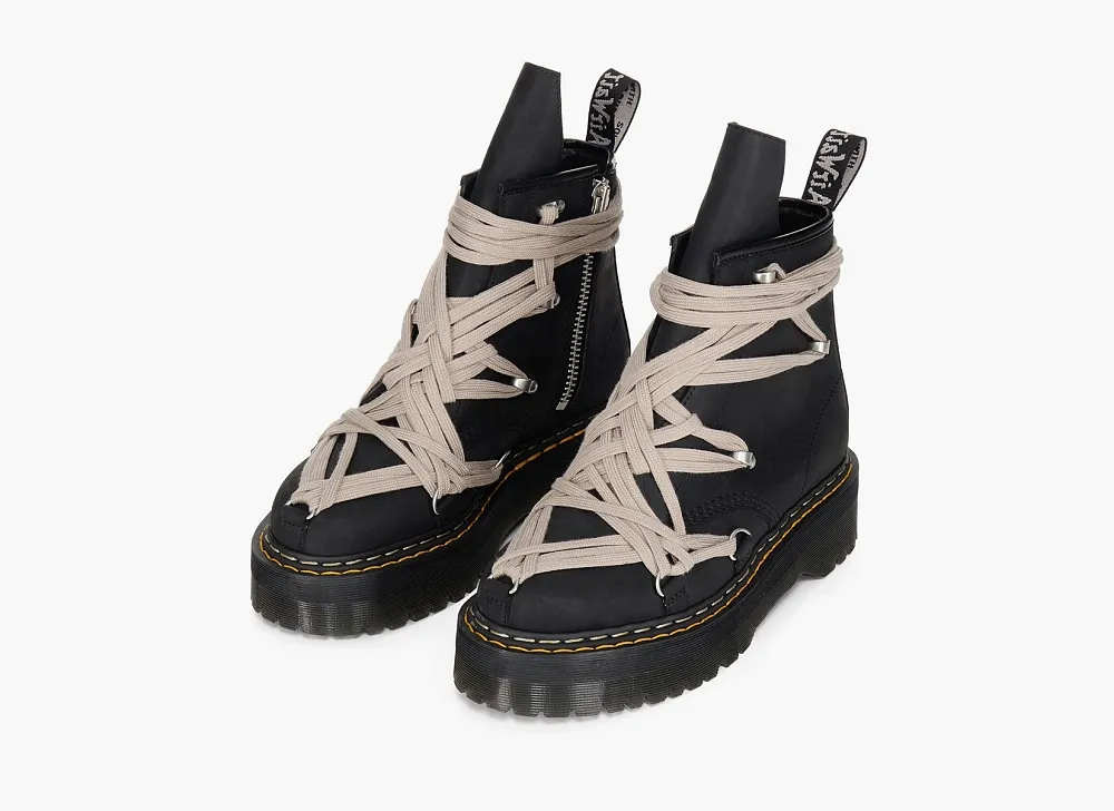 Dr. Martens x Rick Owens 1460 Quad Sole Megalace Boots Black