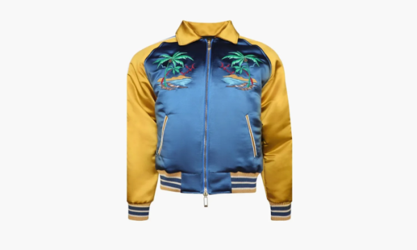 RHUDE Palm Eagles Souvenier Jacket Navy / Mustard Yellow 