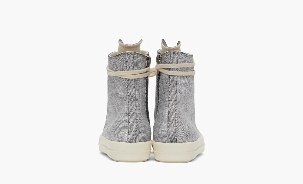 Rick Owens Drkshdw Foil Denim High Sneakers Gray