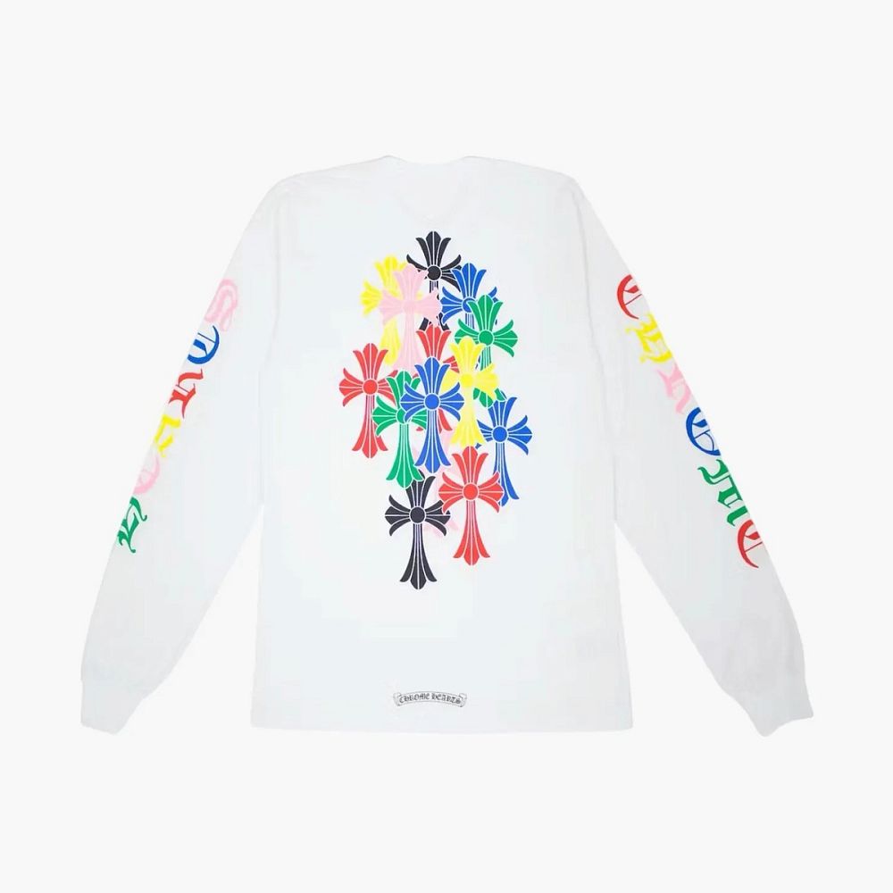 Chrome Hearts Multi Color Cross Cemetery L/S T-shirt White