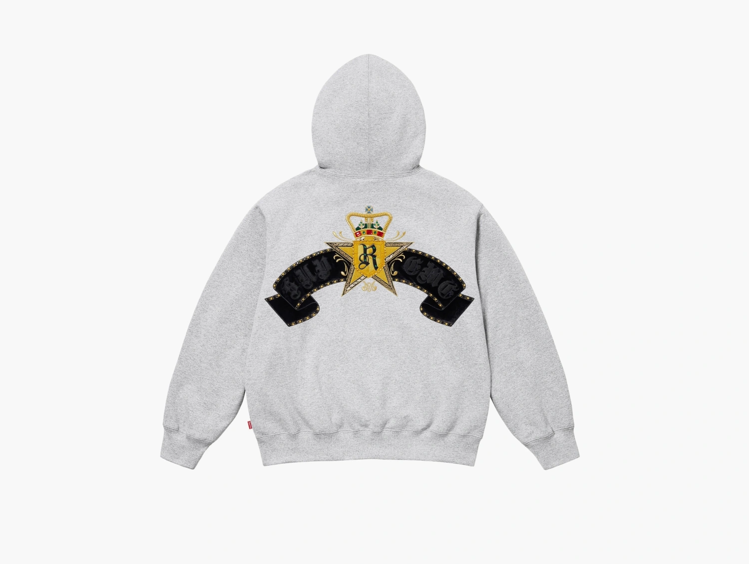 Supreme Crest Zip Up Hooded Sweatshirt Heather Grey 