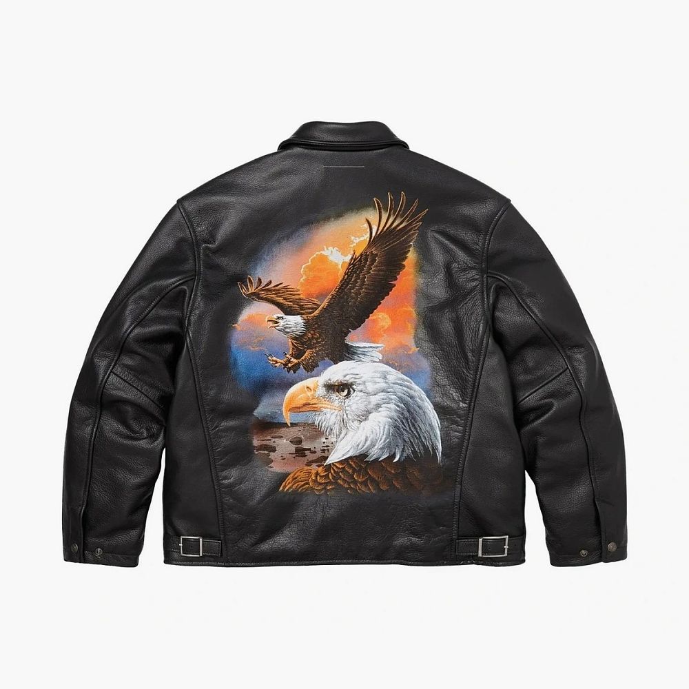 Supreme x MM6 Maison Margiela/Schott Eagle Leather Jacket Black