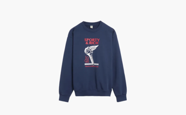Sporty & Rich Torch Unisex Sweatshirt Blauw 