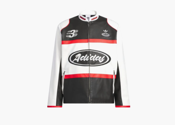 Adidas Racing V-Day Pleather Jacket Cloud White / Black 