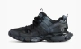 Balenciaga Track Signature Lace Up Sneakers Black 