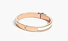 HERMES Enamel Rose Gold-Plated Metal Bangles White