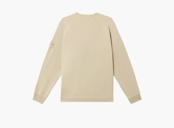 Stone Island Crewneck Sweatshirt with Ribbed Details Beige  Stone Island Crewneck Sweatshirt with Ribbed Details Beige
